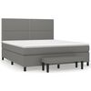 vidaXL Box Spring Bed with Mattress Dark Grey 160x200 cm Fabric