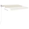 vidaXL Manual Retractable Awning with Posts 4x3.5 m Cream