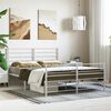 vidaXL Metal Bed Frame without Mattress with Footboard White 140x200cm
