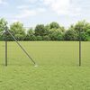 vidaXL Fence with Post Grey 1 x 10 m Steel and PVC