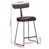 vidaXL Bar Stools 2 pcs Black 49x43x79 cm Solid Wood Mango