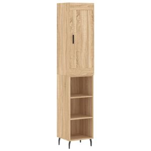 vidaXL Highboard Sonoma Oak 34,5x34x180 cm Engineered Wood