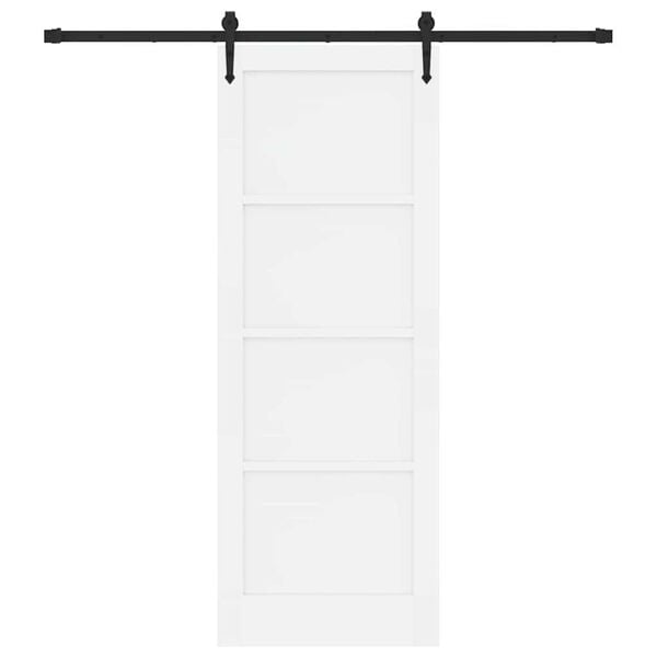 vidaXL Sliding Door ORKDAL White and Black 78 x 211 cm Solid Pine Wood