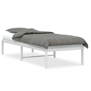 vidaXL Metal Bed Frame without Mattress White 75x190cm