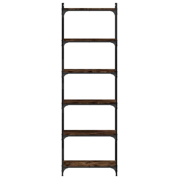 vidaXL Bookcase 6-Tier Smoked Oak 60x30x188 cm Engineered Wood