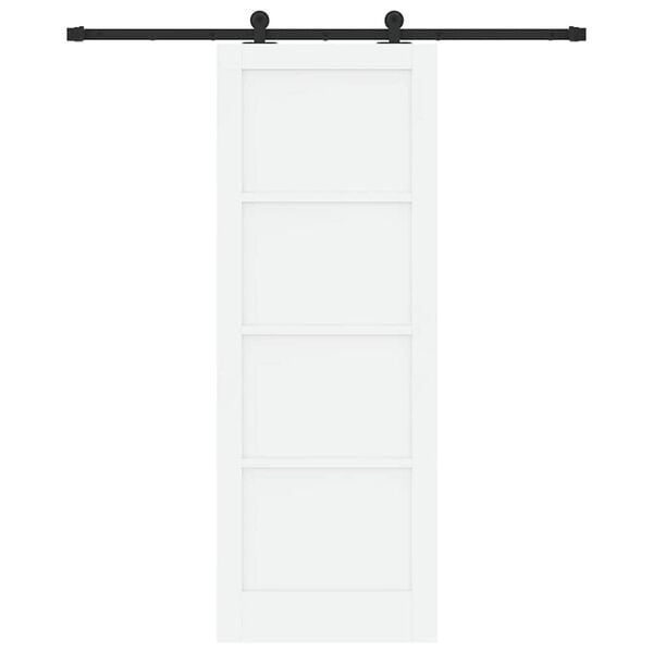 vidaXL Sliding Door White and Black 78 x 211 cm Solid Pine Wood