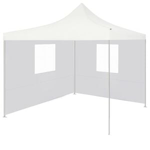 vidaXL Professional Folding Party Tent with 2 Sidewalls 3x3 m White