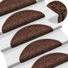 vidaXL Stair Mats 10 pcs 56x17x3 cm Brown Half Round