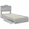 vidaXL Storage Bed with Drawer Grey Sonoma 90 x 200 cm Engineered Wood