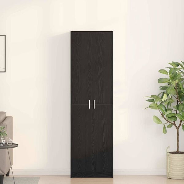 vidaXL Wardrobe with Shelf Black Oak 55 x 25 x 189 cm Engineered Wood