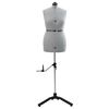 vidaXL Adjustable Dress Form Female Height Adjustable Grey M Velvet