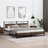 vidaXL Metal Bed Frame without Mattress Brown Oak 193x201 cm