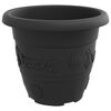 vidaXL Round Flower Pot 6 pcs Black &Oslash; 26 x 21.5 cm Plastic