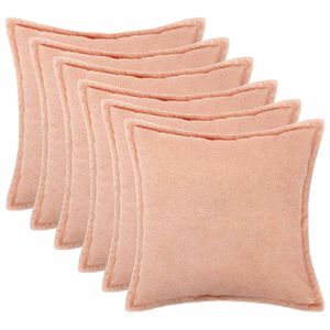 vidaXL Cushion Cover 6 pcs HOUTEN Pink 30 x 30 cm Boucl&eacute;
