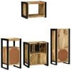 vidaXL Bathroom Furniture Set with Shelf 4 pcs Brown Solid Mango Wood