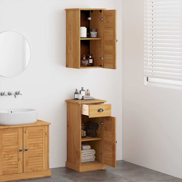 vidaXL Bathroom Furniture Set VIGO 2 pcs Brown and Honey brown