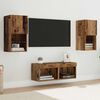 vidaXL TV Wall Cabinets Wall-mounted 4 pcs Old Wood 30.5 x 30 x 60 cm