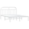 vidaXL Metal Bed Frame without Mattress with Headboard White 180x200cm