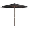 vidaXL Garden Parasol | Anthracite | Polyester, Wooden Pole | Large