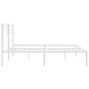 vidaXL Metal Bed Frame without Mattress with Headboard White 160x200cm