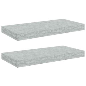 vidaXL Floating Wall Shelves 2 pcs Concrete Grey 50x23x3.8 cm MDF