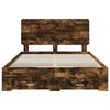 vidaXL Bed Frame with Drawer Smoked Oak 150 x 200 cm Engineered Wood