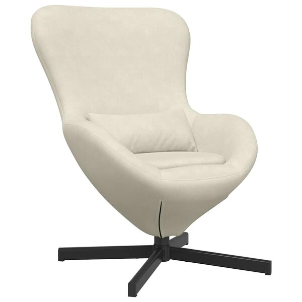 vidaXL Egg Chair Cream 63 x 73 x 90 cm Velvet