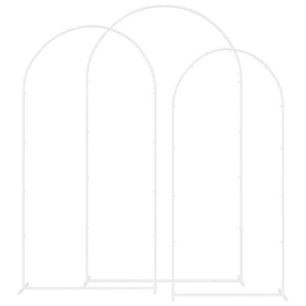 vidaXL Wedding Arch 3 pcs White Steel