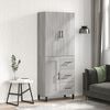 vidaXL Highboard Grey Sonoma 69.5x34x180 cm Engineered Wood