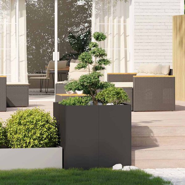 vidaXL Planter Black 80x80x80 cm Steel