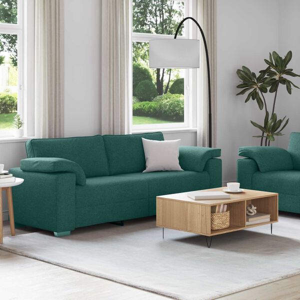 vidaXL Sofa Set 2 pcs Dark Green 219 x 77 x 82 cm Fabric