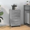 vidaXL Drawer Cabinet with Castors Grey Sonoma Engineered Wood
