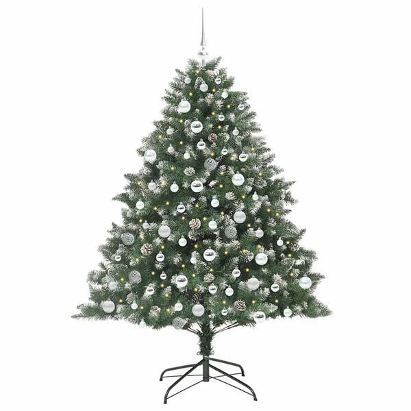 vidaXL Artificial Christmas Tree with 300 LEDs with Stand Green 180 cm