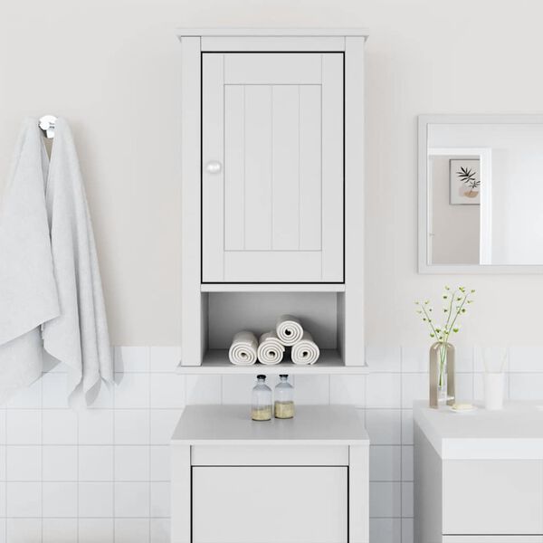 vidaXL Bathroom Wall Cabinet BERG White 40x27x71.5 cm Solid Wood Pine