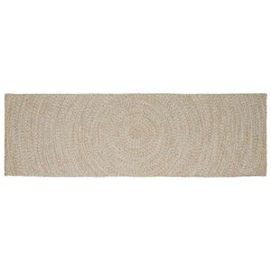 vidaXL Rug Natural and White 60 x 200 cm Jute
