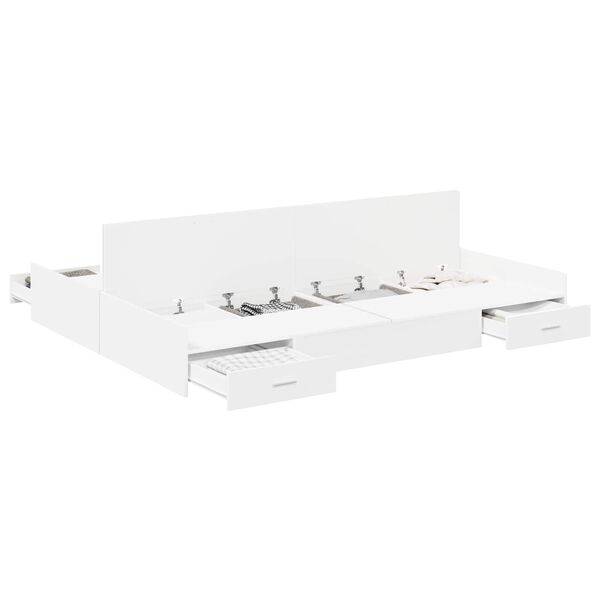vidaXL Storage Bed Frame White 140 x 200 cm Engineered Wood