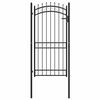 vidaXL Fence Gate with Spikes Steel 103x147 cm Black