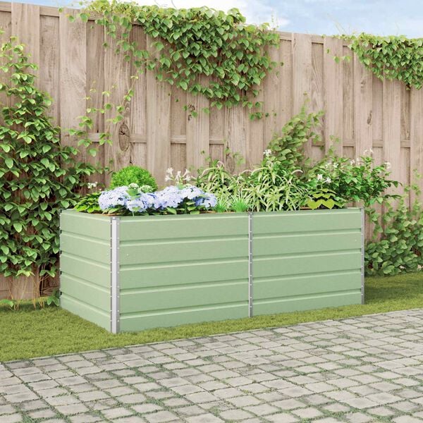 vidaXL Planter Pastel Green 195 x 100 x 75 cm Galvanised Steel