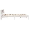 vidaXL Bed Frame with Headboard White 160 x 200 cm Solid Pine Wood