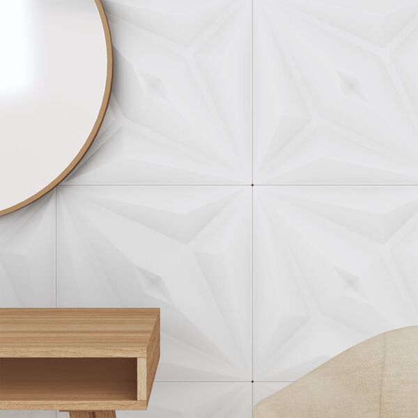 vidaXL Wall Panels 48 pcs White 50x50 cm XPS 12 m&sup2; Star
