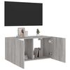 vidaXL TV Wall Cabinet with LED Lights Grey Sonoma 80x35x41 cm