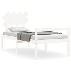 vidaXL Senior Bed without Mattress White Single Solid Wood