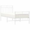vidaXL Metal Bed Frame without Mattress with Footboard White 75x190cm
