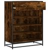 vidaXL Shoe Cabinet Smoked Oak 75x38x97.5 cm Engineered Wood and Metal
