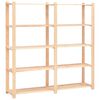 vidaXL 5-Tier Storage Racks 5 pcs 170x38x170 cm Solid Pinewood 500 kg