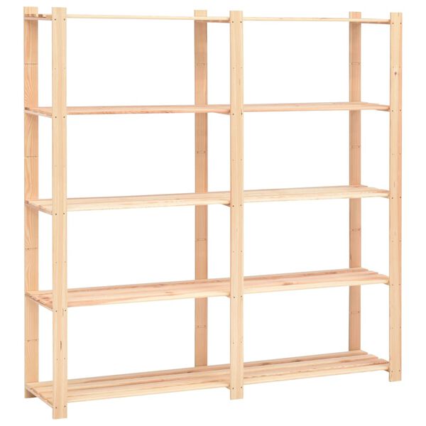 vidaXL 5-Tier Storage Racks 5 pcs 170x38x170 cm Solid Pinewood 500 kg