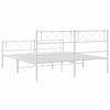 vidaXL Metal Bed Frame without Mattress with Footboard White 140x200cm