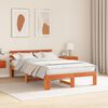 vidaXL Bed Frame with Headboard Wax Brown 140 x 190 cm Solid Pine Wood