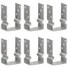 vidaXL Fence Anchors 6 pcs Silver 9x6x15 cm Galvanised Steel