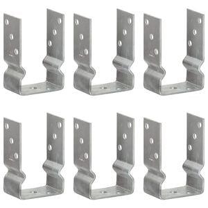 vidaXL Fence Anchors 6 pcs Silver 9x6x15 cm Galvanised Steel